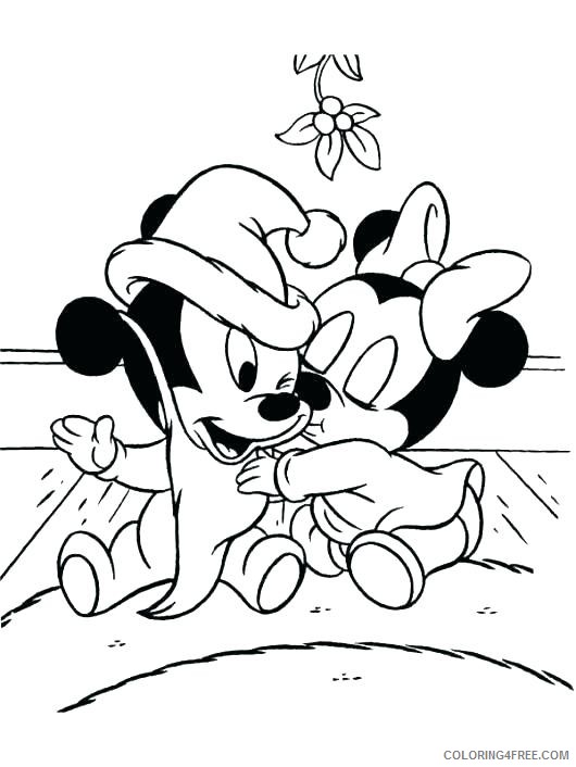 Mickey Mouse Coloring Pages Cartoons Mickey and Minnie Mistletoe Printable 2020 4085 Coloring4free