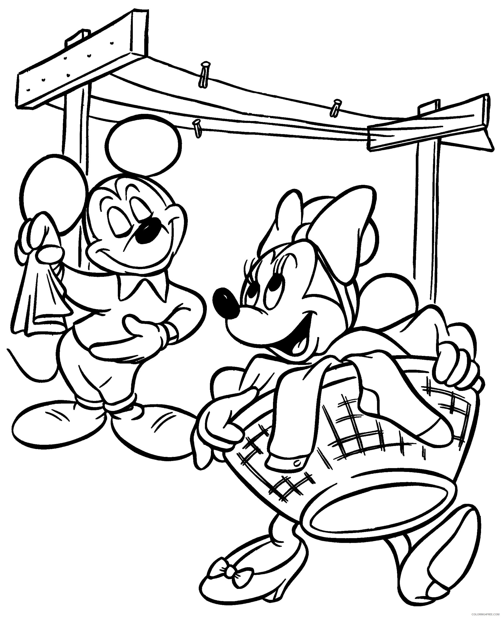 Mickey Mouse Coloring Pages Cartoons Mickey and Minnie Mouse1 Printable 2020 4087 Coloring4free
