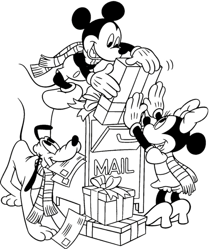 Mickey Mouse Coloring Pages Cartoons Mickeys Gifts Disney Christmas Printable 2020 4156 Coloring4free