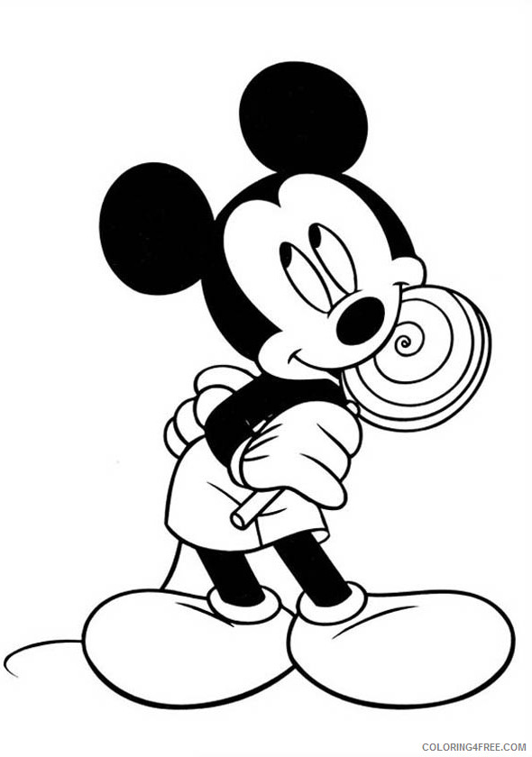 Mickey Mouse Coloring Pages Cartoons Mickeys Lollipop Printable 2020 4157 Coloring4free