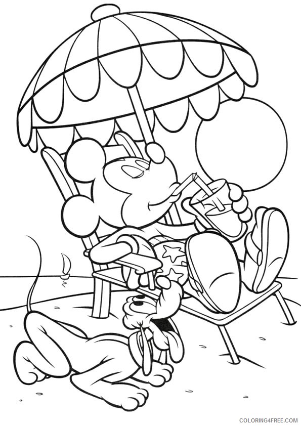 Mickey Mouse Coloring Pages Cartoons summers mickey mouse Printable 2020 4165 Coloring4free