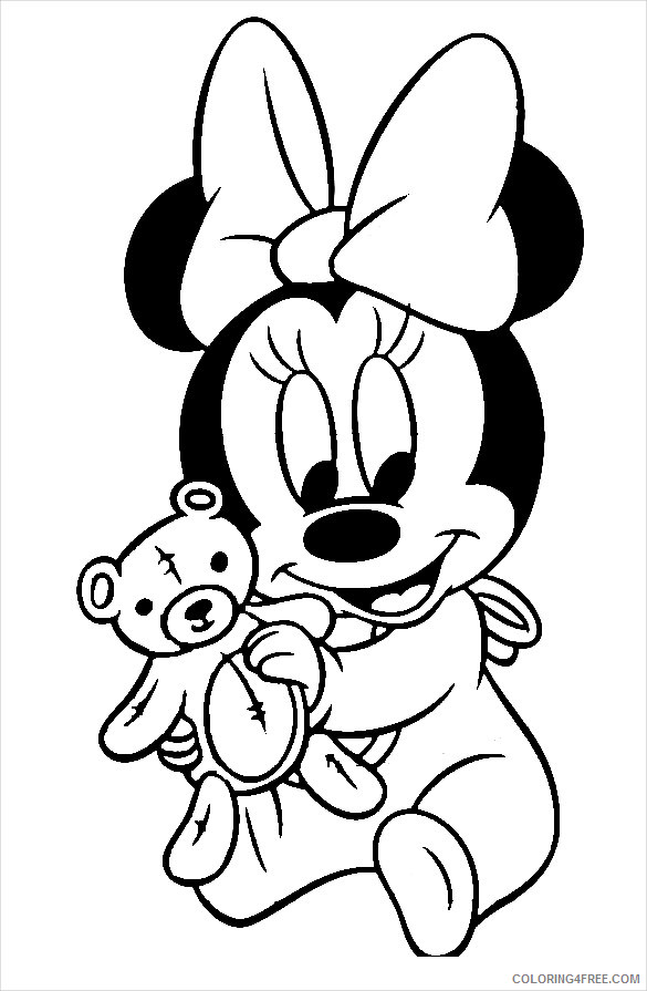 Minnie Mouse Coloring Pages Cartoons 1532138954_minnie mouse with teddy a4 Printable 2020 4202 Coloring4free