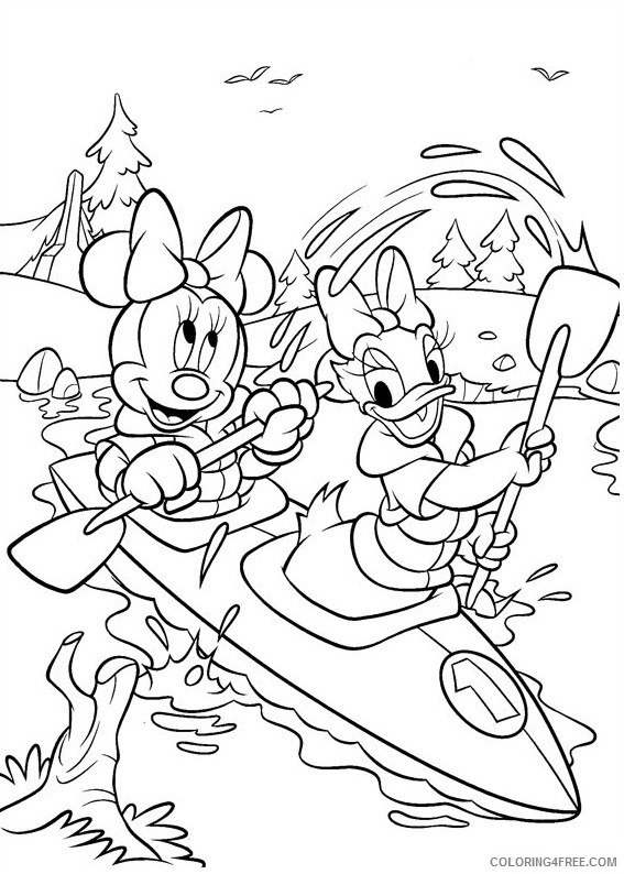 Minnie Mouse Coloring Pages Cartoons 1534561276_minnie and daisy rowing a4 Printable 2020 4204 Coloring4free