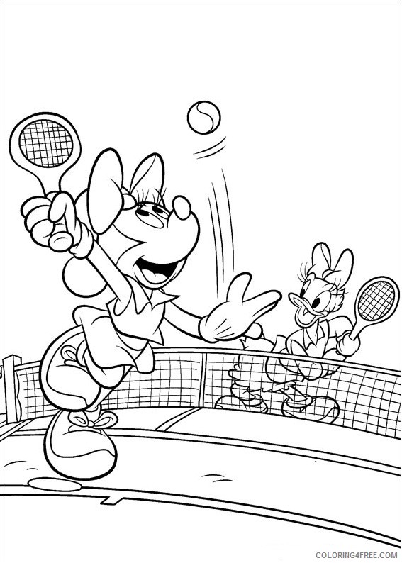 Minnie Mouse Coloring Pages Cartoons 1534561560_minnie and daisy playing tennis a4 Printable 2020 4205 Coloring4free