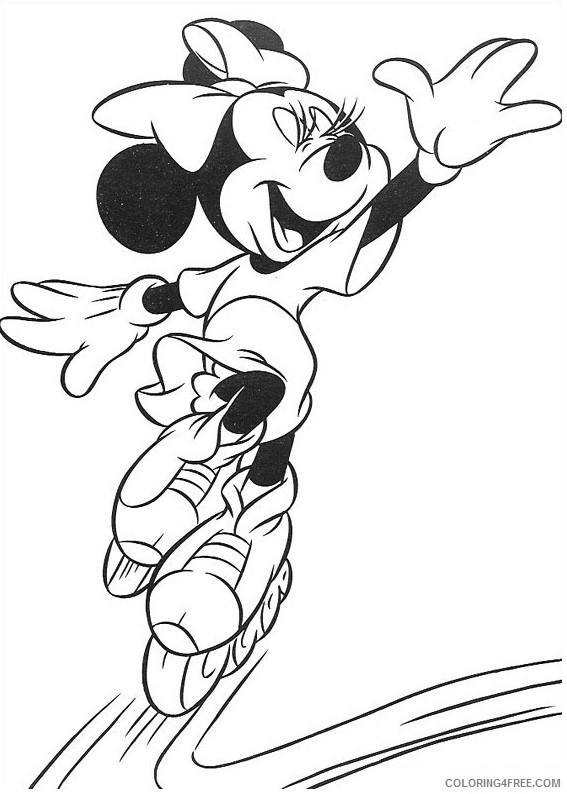 Minnie Mouse Coloring Pages Cartoons 1534562067_minnie rollerblading a4 Printable 2020 4206 Coloring4free