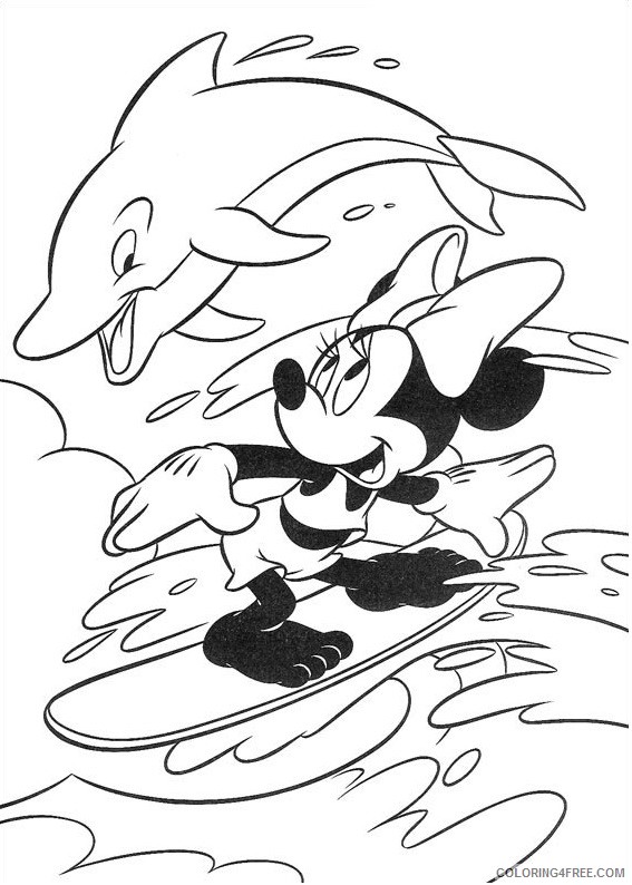 Minnie Mouse Coloring Pages Cartoons 1534562318_minnie and dolphin a4 Printable 2020 4207 Coloring4free