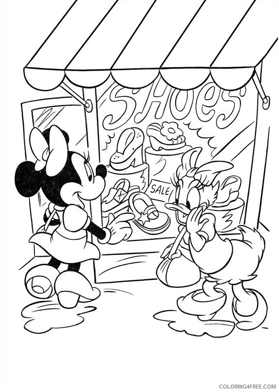 Minnie Mouse Coloring Pages Cartoons 1534753458_minnie n daisy going shopping a4 Printable 2020 4208 Coloring4free