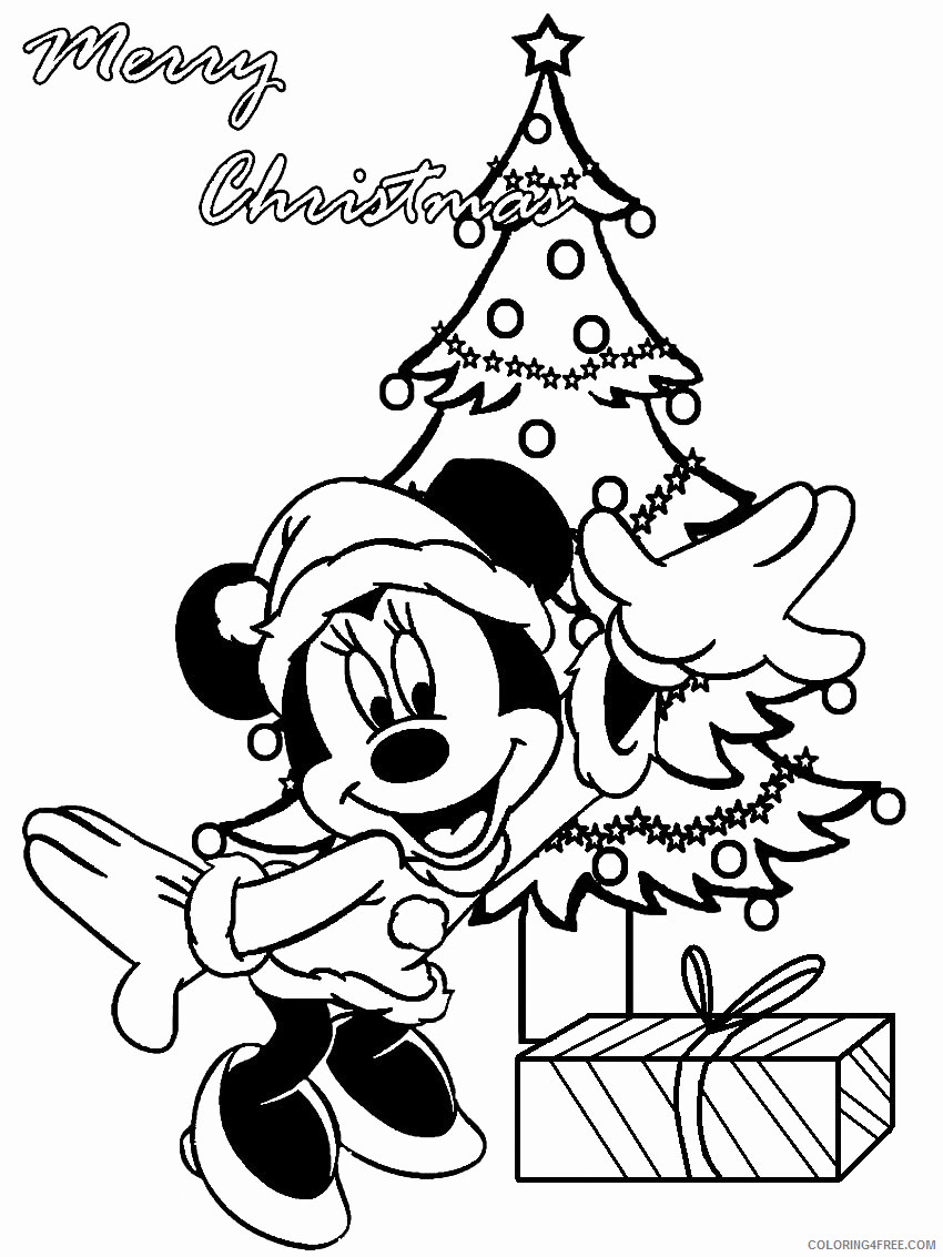 Minnie Mouse Coloring Pages Cartoons Merry Christmas Minnie Printable 2020 4254 Coloring4free