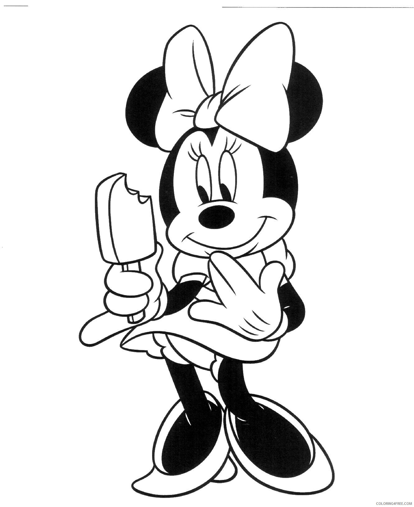 Minnie Mouse Coloring Pages Cartoons Minnie Ice Cream Printable 2020 4299 Coloring4free