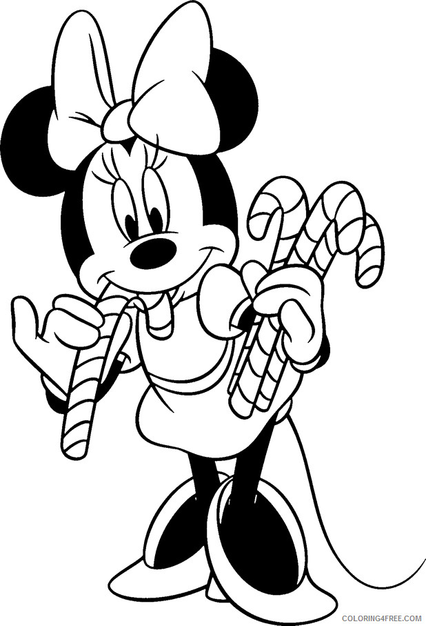 Minnie Mouse Coloring Pages Cartoons Minnie Mouse Candy Canes Printable 2020 4307 Coloring4free