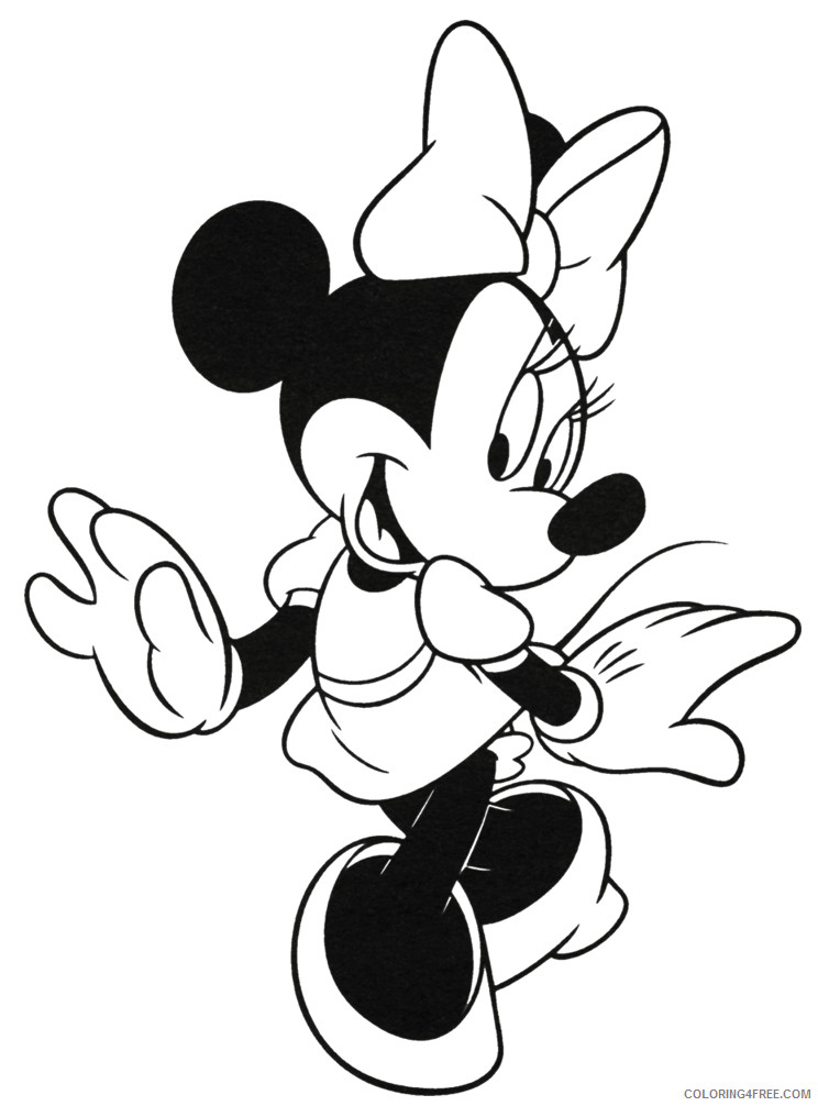 Minnie Mouse Coloring Pages Cartoons Minnie Mouse Free Printable 2020 4321 Coloring4free