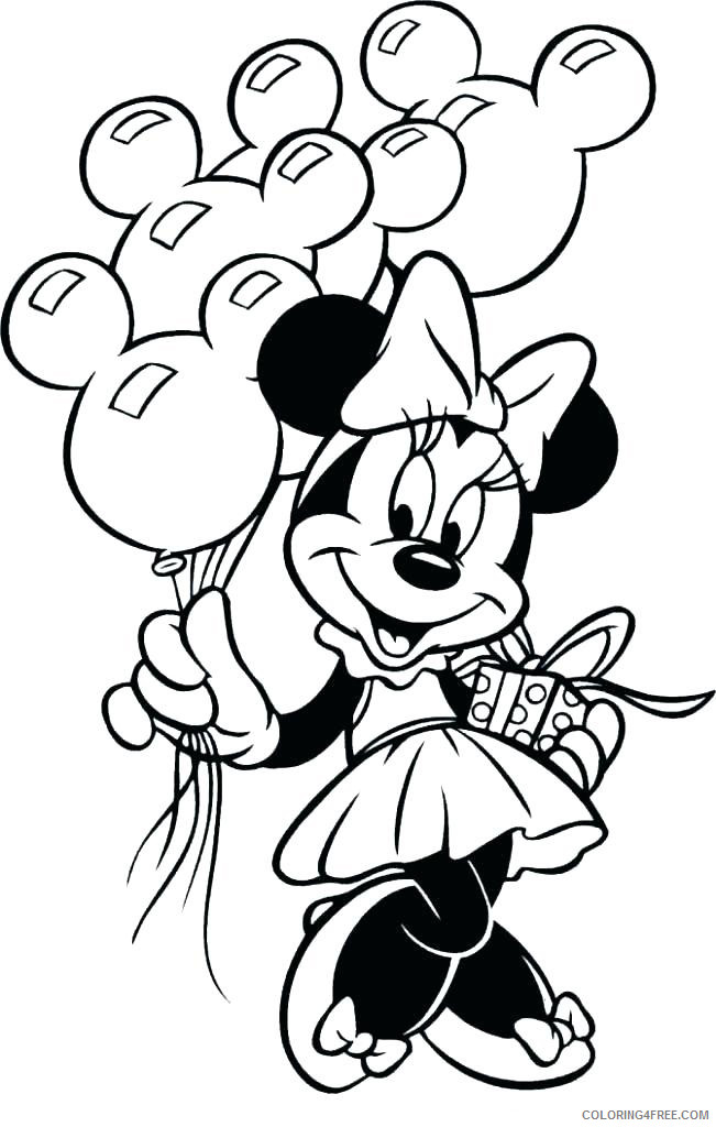 Minnie Mouse Coloring Pages Cartoons Minnie Mouse Present Printable 2020 4329 Coloring4free