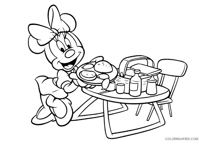 Minnie Mouse Coloring Pages Cartoons Minnie Mouse barbeque Printable 2020 4306 Coloring4free