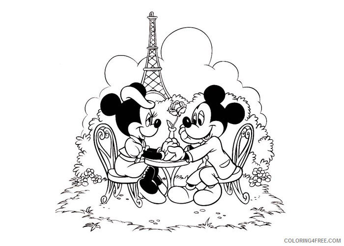 Minnie Mouse Coloring Pages Cartoons Minnie in love Printable 2020 4300 Coloring4free