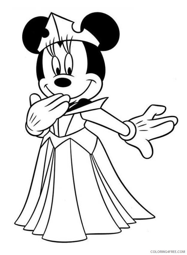 Minnie Mouse Coloring Pages Cartoons Princess Minnie Mouse Printable 2020 4333 Coloring4free