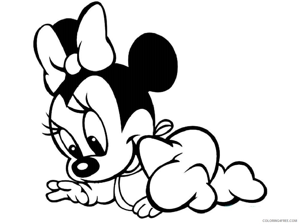Minnie Mouse Coloring Pages Cartoons Baby Minnie Mouse 1 Printable 4213 Coloring4free Coloring4free Com