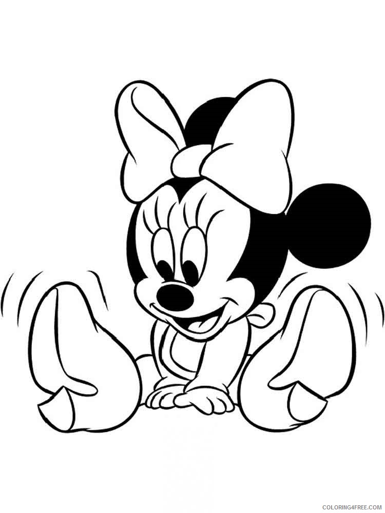Minnie Mouse Coloring Pages Cartoons baby minnie mouse 2 Printable 2020 4215 Coloring4free