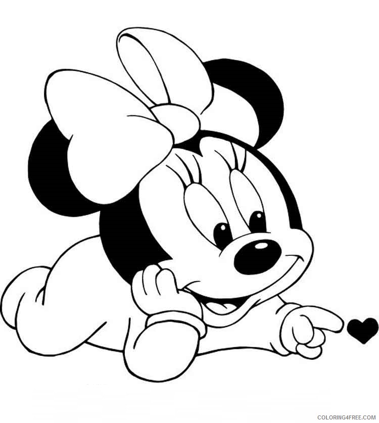 Minnie Mouse Coloring Pages Cartoons baby minnie mouse 3 Printable 2020 4216 Coloring4free
