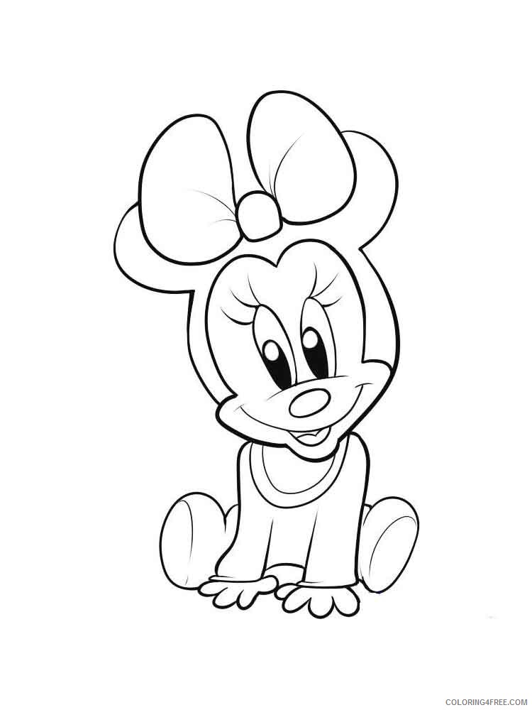 Minnie Mouse Coloring Pages Cartoons Baby Minnie Mouse 9 Printable 2020 4221 Coloring4free Coloring4free Com