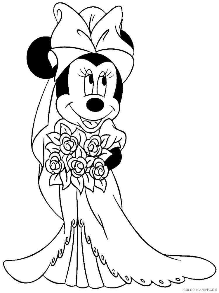 Minnie Mouse Coloring Pages Cartoons disney minnie mouse 12 Printable 2020 4238 Coloring4free