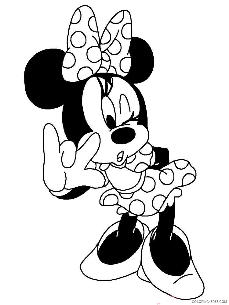 Minnie Mouse Coloring Pages Cartoons disney minnie mouse 8 Printable 2020 4250 Coloring4free