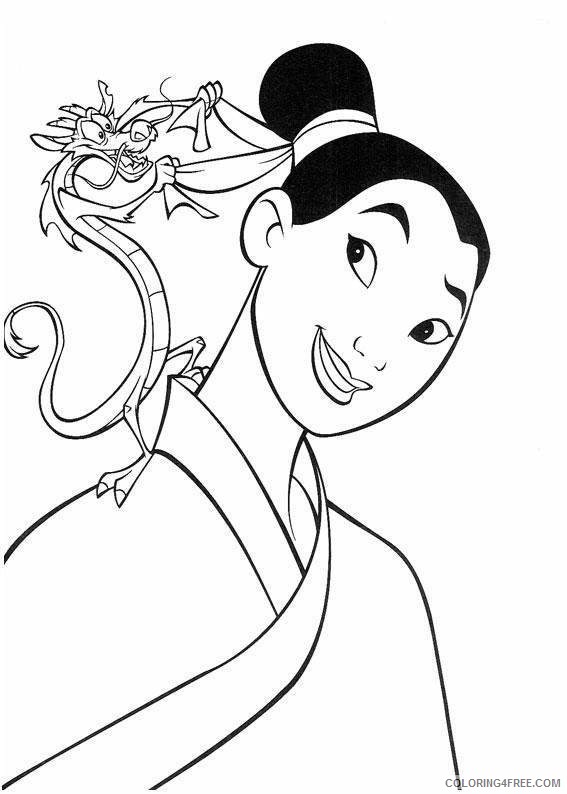 Mulan Coloring Pages Cartoons Mulan Sheet Printable 2020 4417 Coloring4free