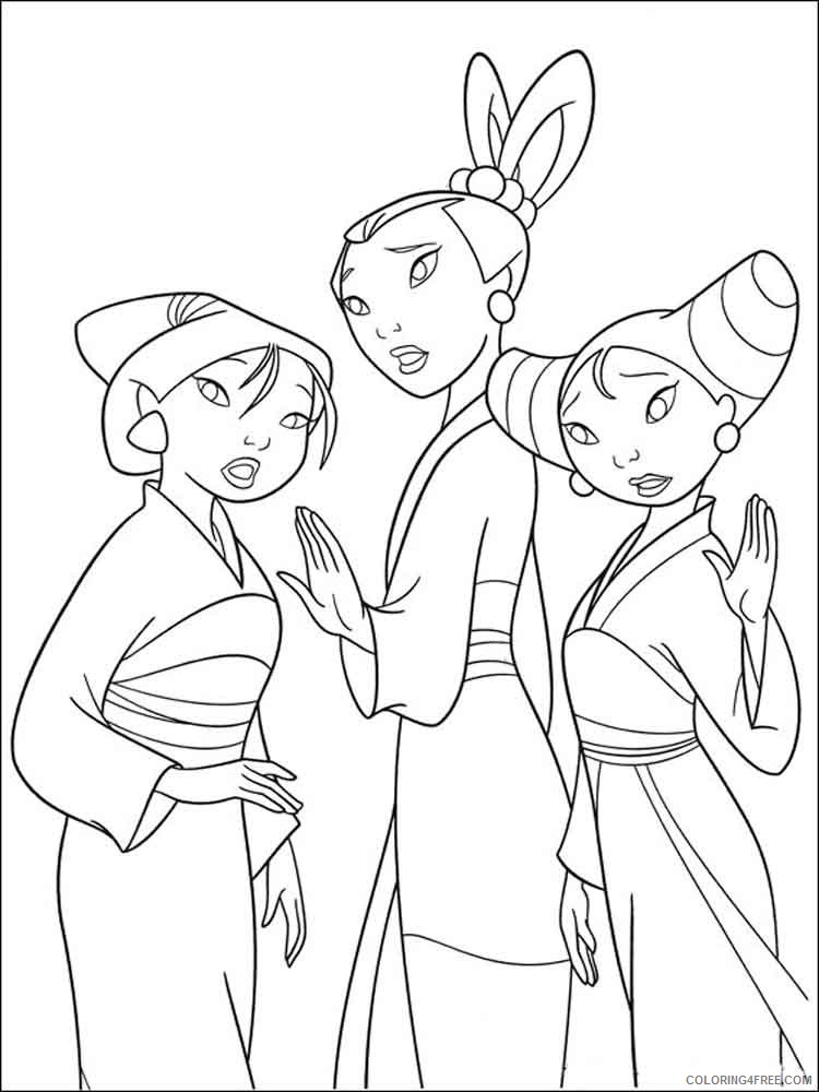 Mulan Coloring Pages Cartoons mulan 13 Printable 2020 4387 Coloring4free