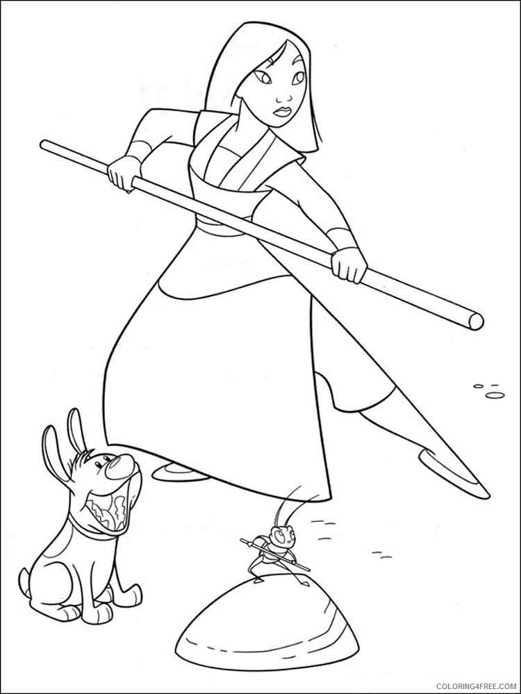 Mulan Coloring Pages Cartoons mulan 4 Printable 2020 4411 Coloring4free
