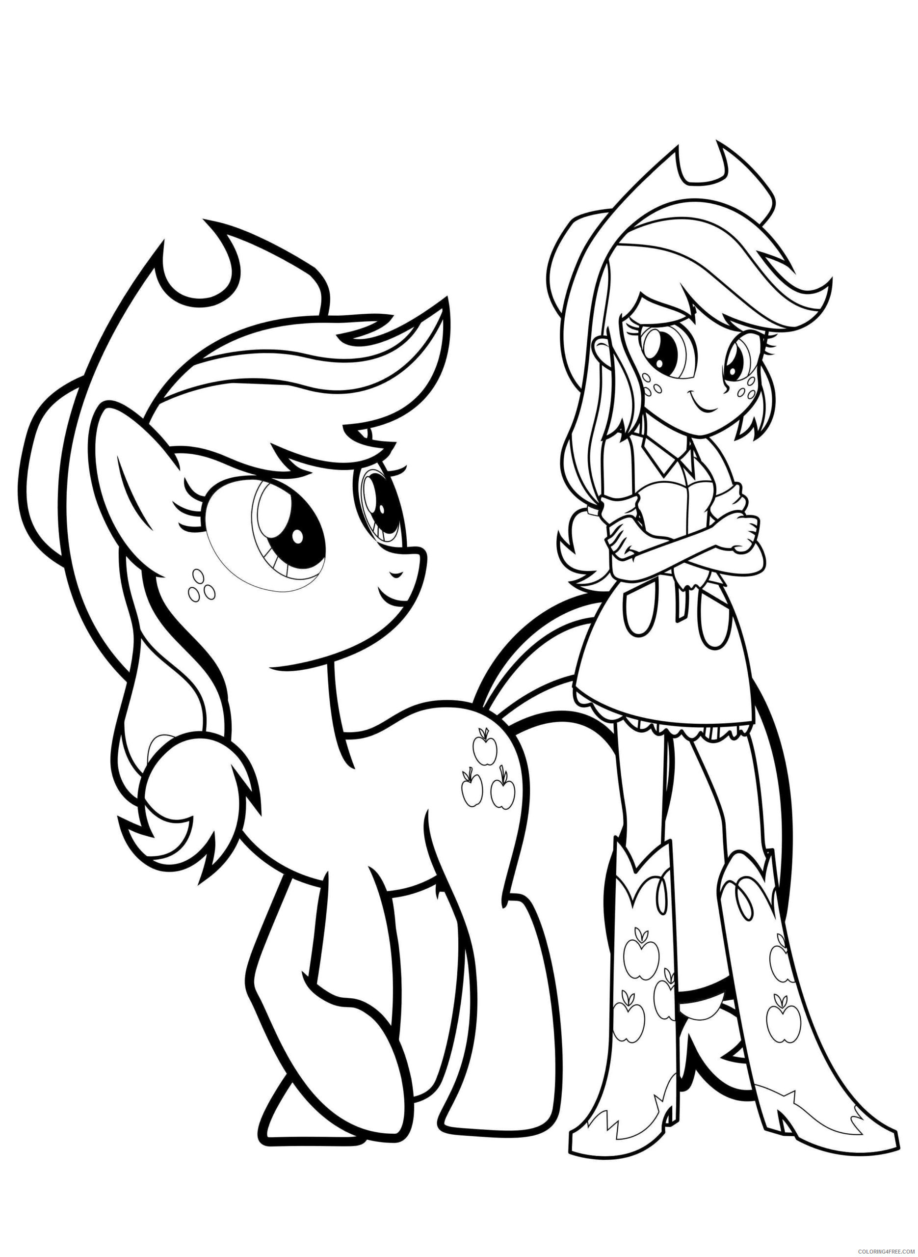 My Little Pony Coloring Pages Cartoons Applejack MLP and Equestria Girl Printable 2020 4424 Coloring4free