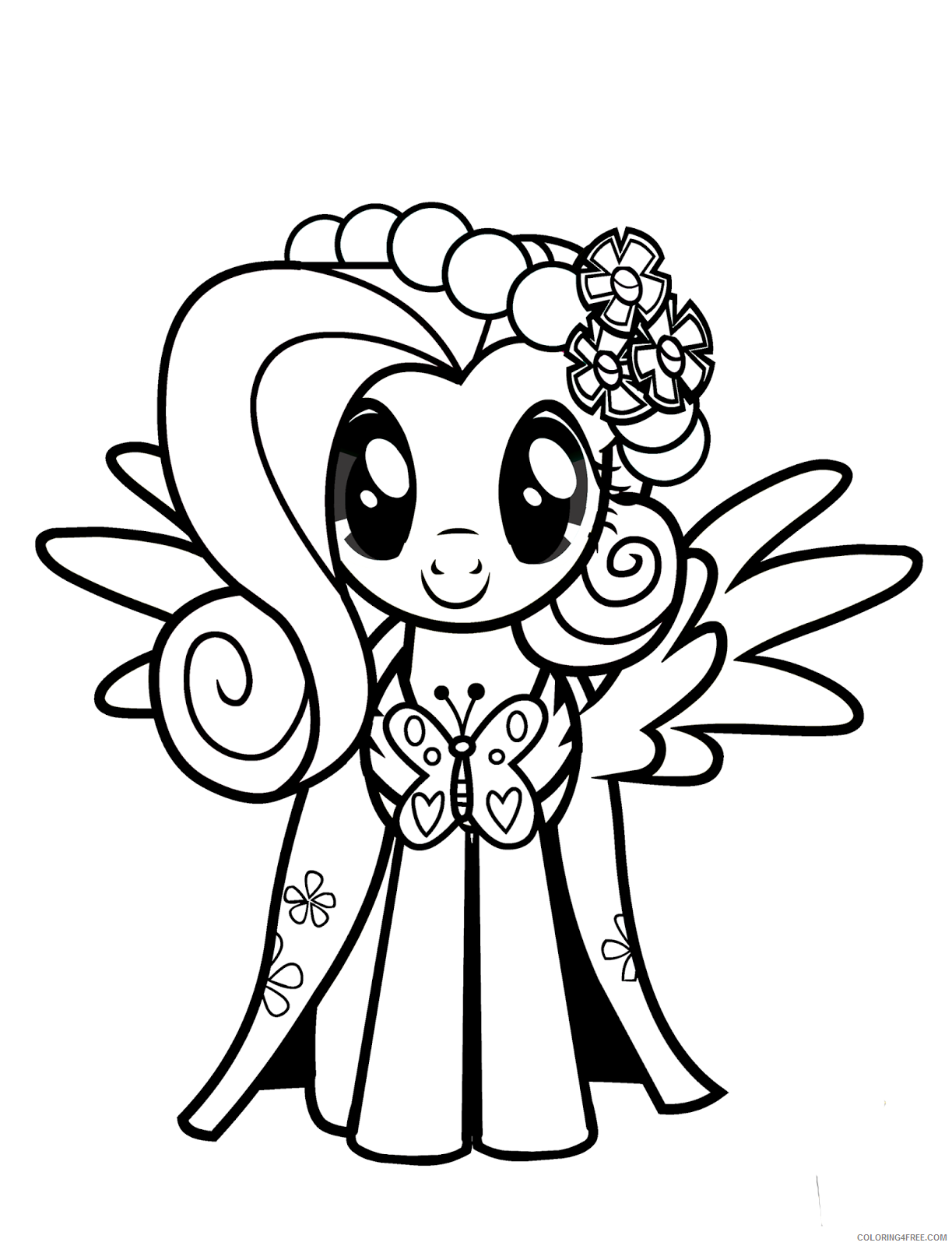 My Little Pony Coloring Pages Cartoons My Little Pony Fluttershy Printable 2020 4560 Coloring4free