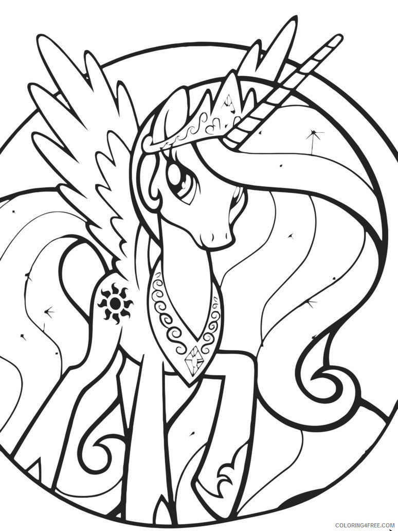 My Little Pony Coloring Pages Cartoons My Little Pony Princess Celestia Printable 2020 4478 Coloring4free