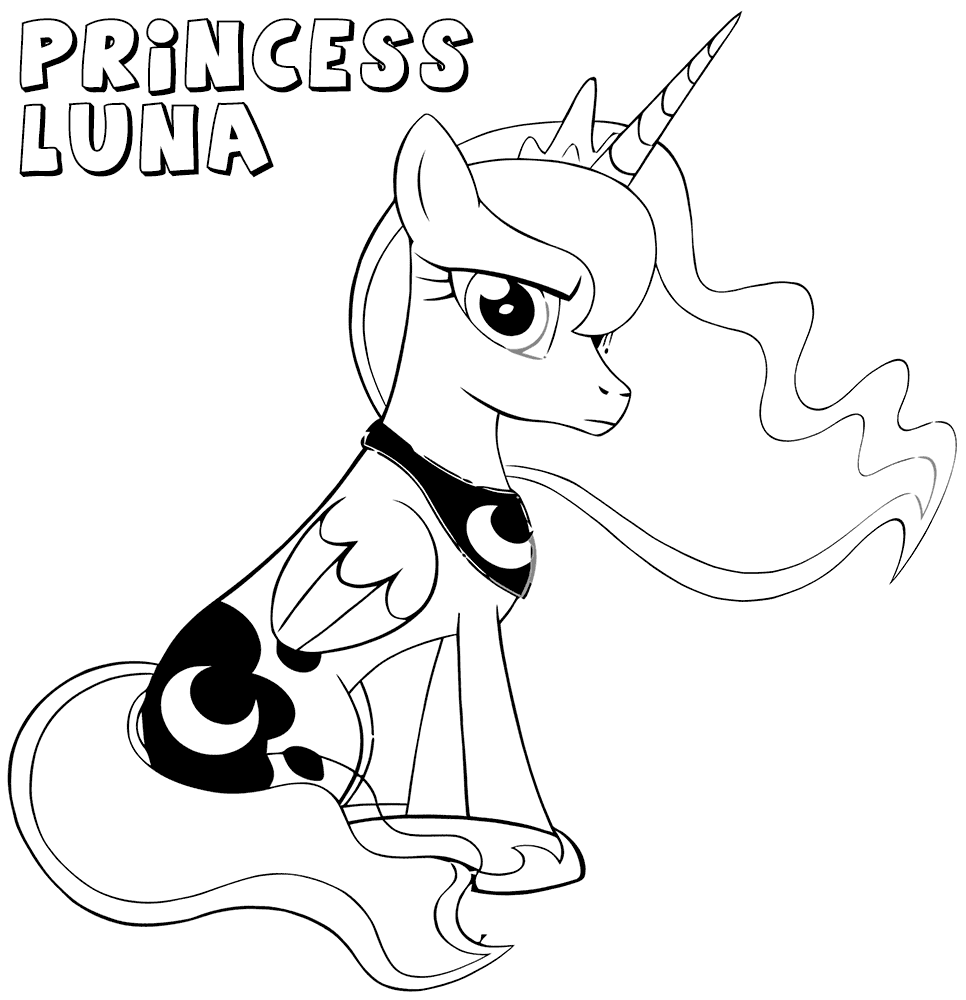 My Little Pony Coloring Pages Cartoons My Little Pony Princess Luna Printable 2020 4574 Coloring4free