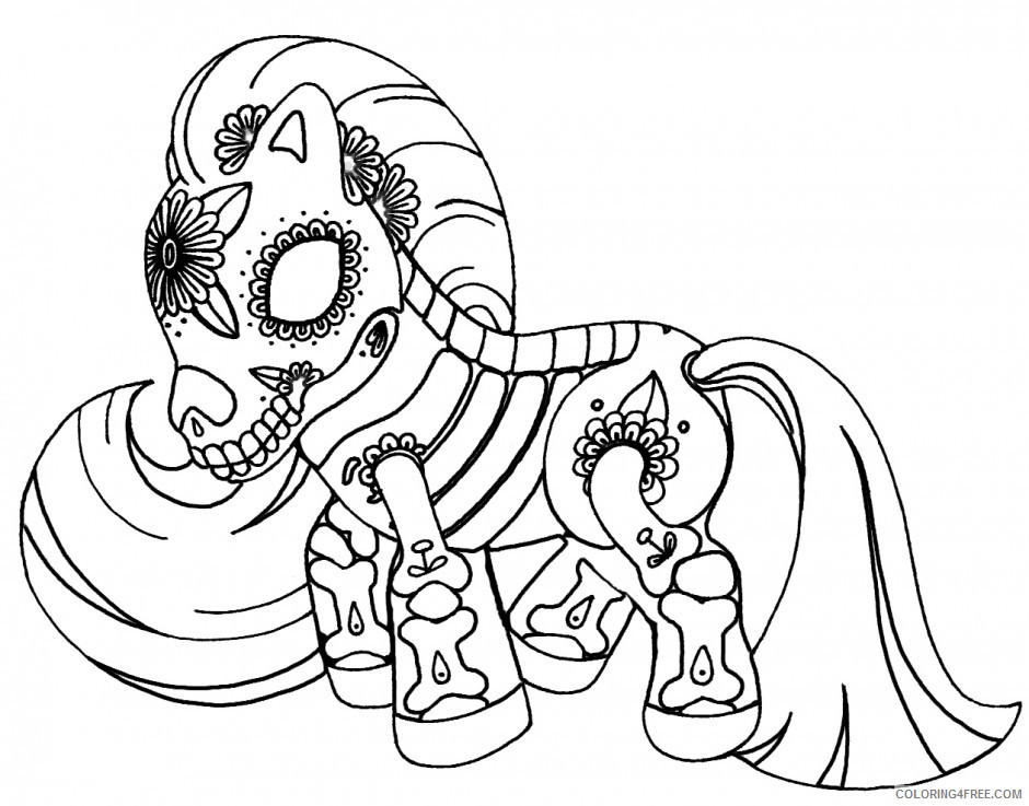 My Little Pony Coloring Pages Cartoons My Little Pony Sugar Skull Printable 2020 4582 Coloring4free