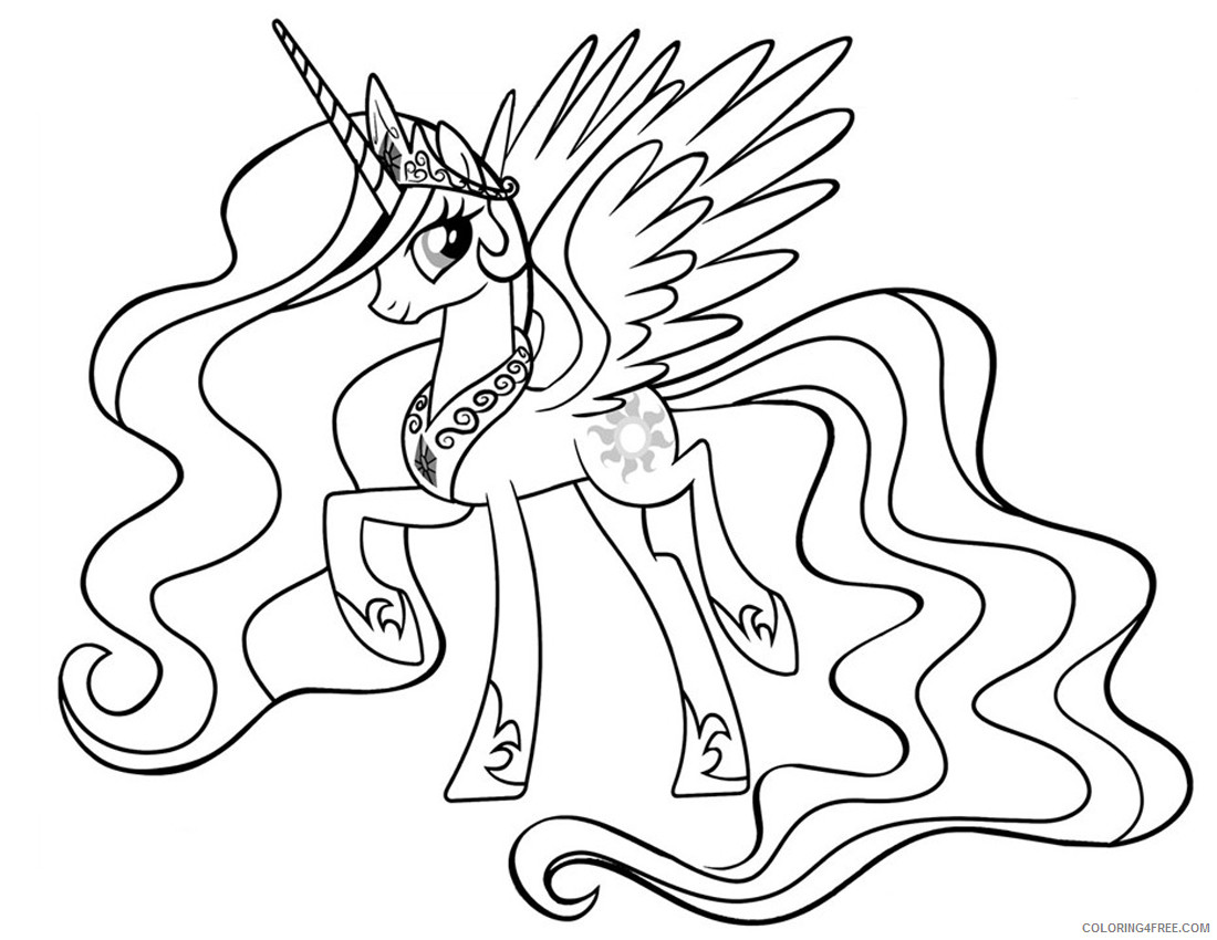 My Little Pony Coloring Pages Cartoons Printable Princess Celestia Printable 2020 4587 Coloring4free