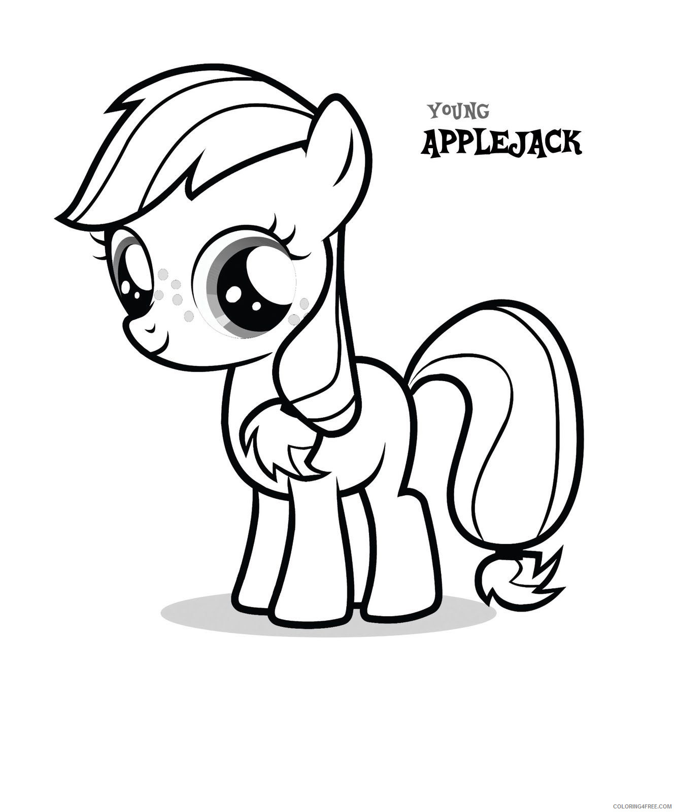 My Little Pony Coloring Pages Cartoons Young Applejack Printable 2020 4589 Coloring4free Coloring4free Com