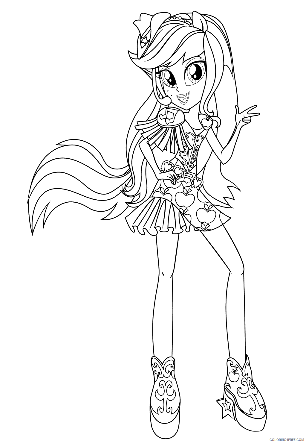 My Little Pony Equestria Girls Coloring Pages Cartoons Applejack Equestria Girl Printable 2020 4591 Coloring4free