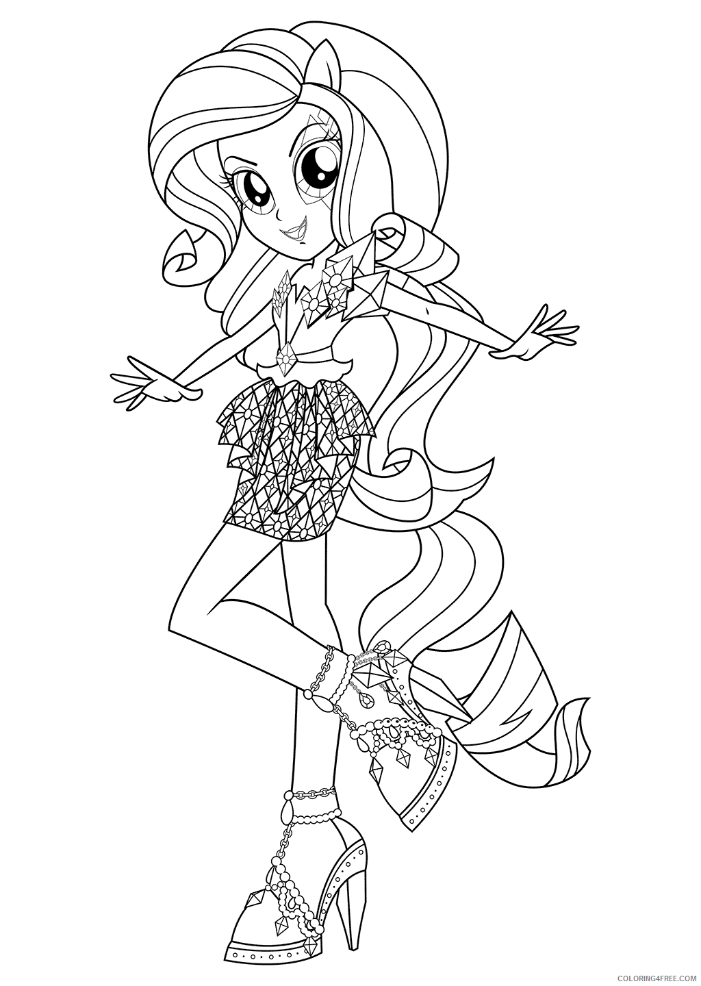 My Little Pony Equestria Girls Coloring Pages Cartoons Rarity Equestria Girls Printable 2020 4617 Coloring4free
