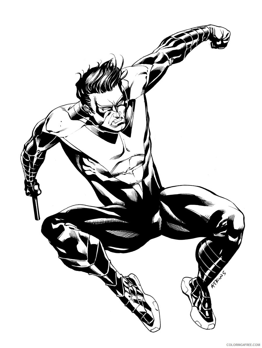 Nightwing Coloring Pages Superheroes Printable 2020 Coloring4free
