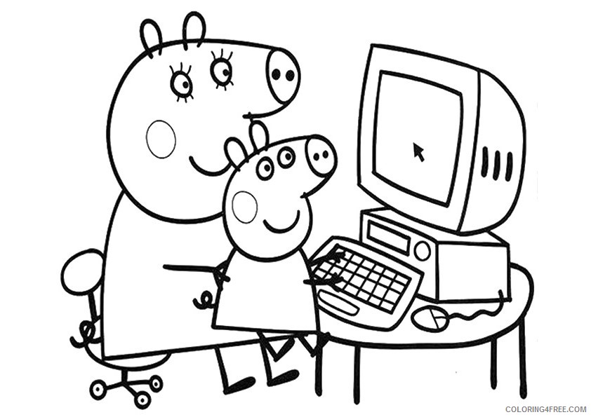 Peppa Pig Coloring Pages Cartoons 1526825300_the mama pig with peppa a4 Printable 2020 4809 Coloring4free