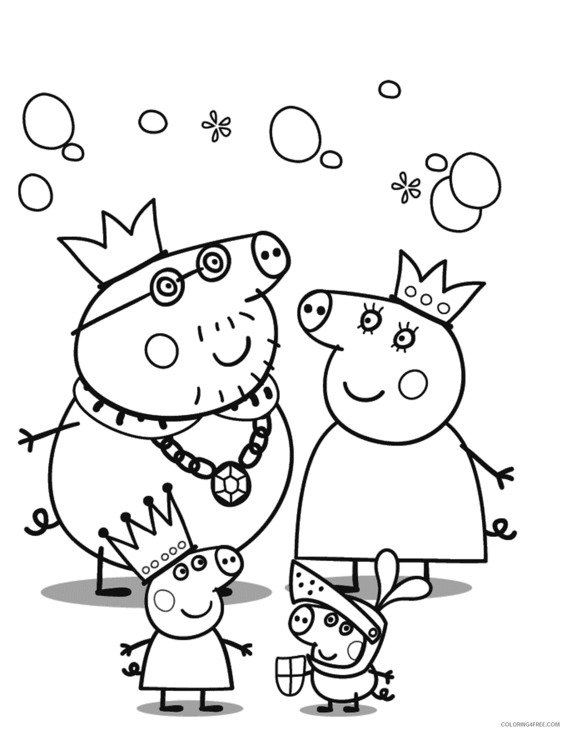 Peppa Pig Coloring Pages Cartoons 1545616551_peppa pigs royal family Printable 2020 4810 Coloring4free