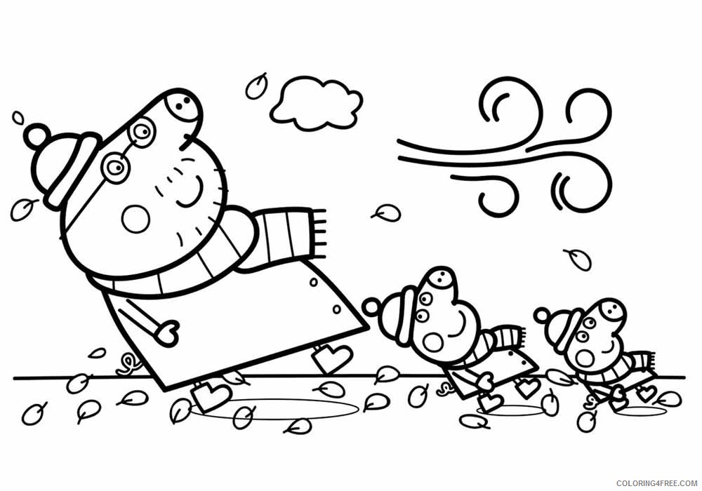 Peppa Pig Coloring Pages Cartoons Daddy pig Peppa and George Printable 2020 4816 Coloring4free