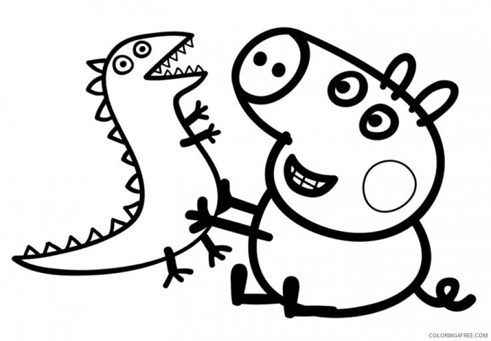 Peppa Pig Coloring Pages Cartoons George dinosaur Printable 2020 4817 Coloring4free