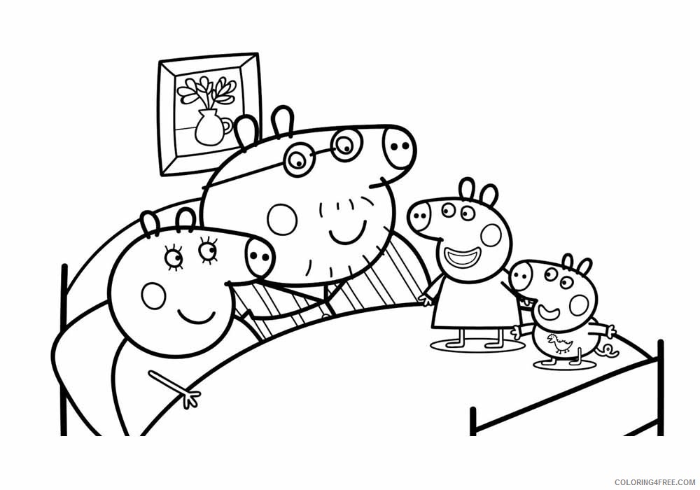 Peppa Pig Coloring Pages Cartoons Peppa George Mommy and Daddy pig Printable 2020 4831 Coloring4free