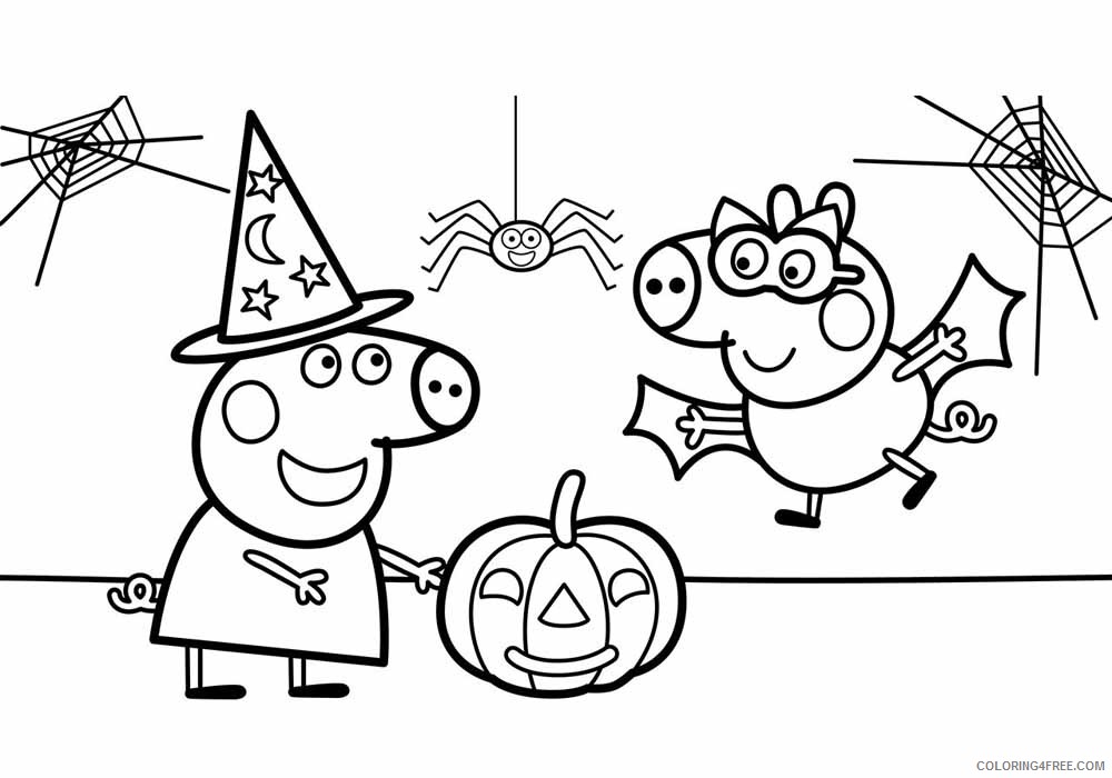 Peppa Pig Coloring Pages Cartoons Peppa and George Printable 2020 4823 Coloring4free