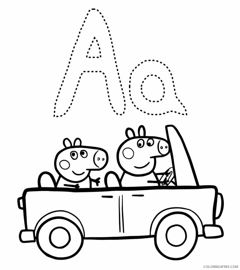Peppa Pig Coloring Pages Cartoons Peppa and George alpphabet Printable 2020 4822 Coloring4free