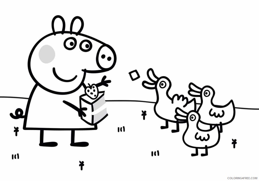 Peppa Pig Coloring Pages Cartoons Peppa and ducks Printable 2020 4821 Coloring4free