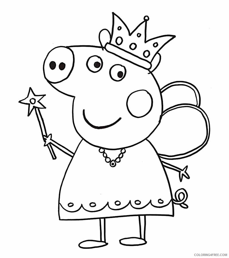Peppa Pig Coloring Pages Cartoons Peppa fairy Printable 2020 4827 Coloring4free