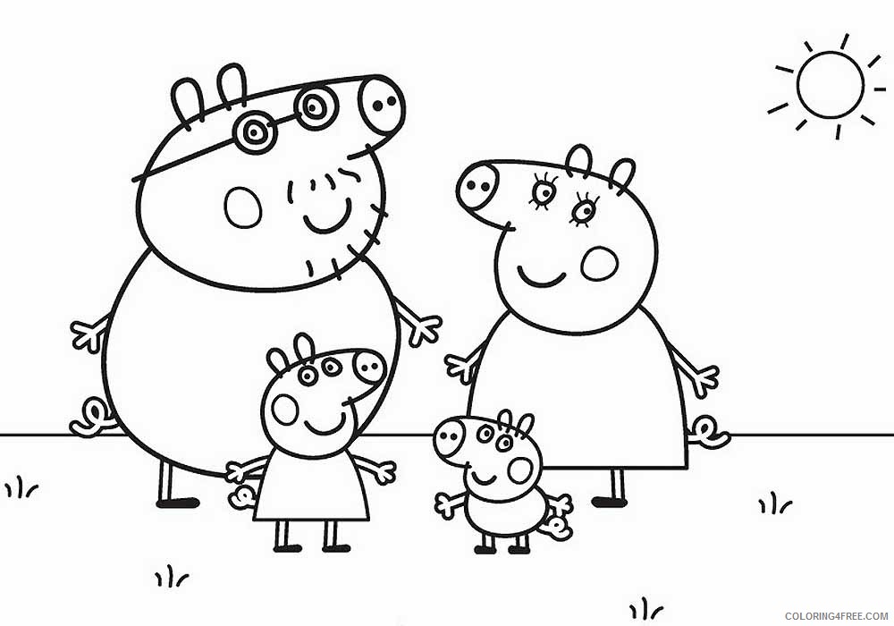 Peppa Pig Coloring Pages Cartoons Peppa family Printable 2020 4828 Coloring4free