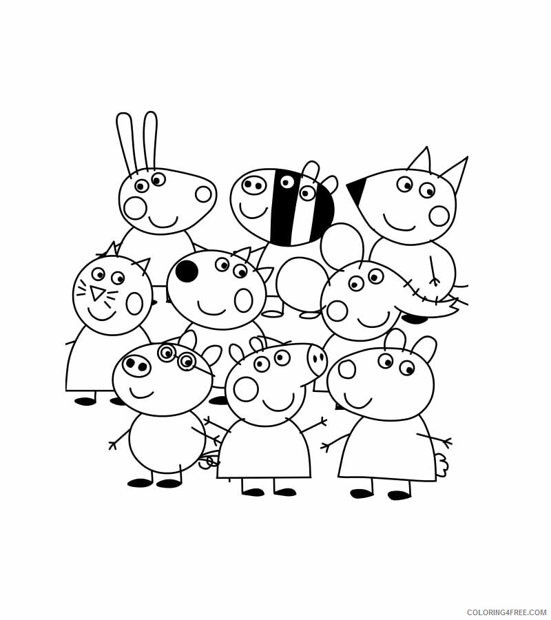 Peppa Pig Coloring Pages Cartoons Peppa friends pictures Printable 2020 4830 Coloring4free