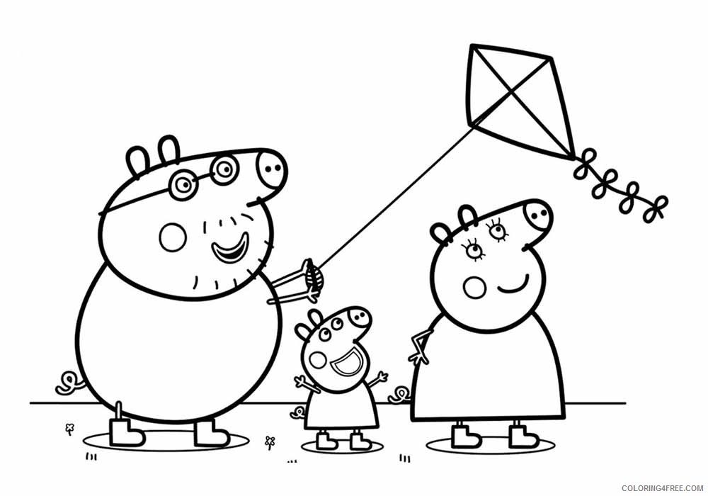 Peppa Pig Coloring Pages Cartoons Peppa pig and parents keit Printable 2020 4837 Coloring4free